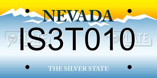 IS3T010 Nevada License Plate