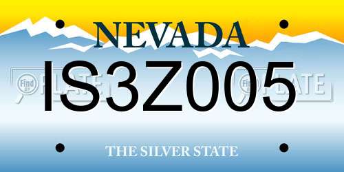 IS3Z005 Nevada License Plate