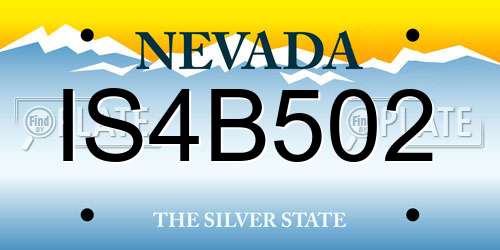 IS4B502 Nevada License Plate