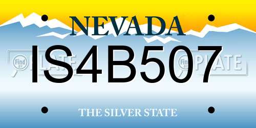 IS4B507 Nevada License Plate