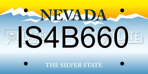 IS4B660 Nevada License Plate