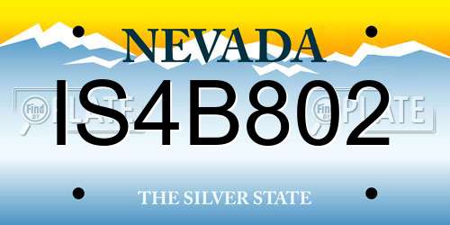 IS4B802 Nevada License Plate