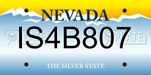 IS4B807 Nevada License Plate