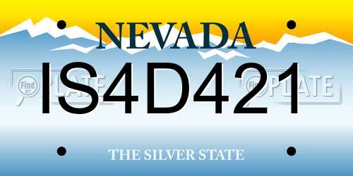 IS4D421 Nevada License Plate