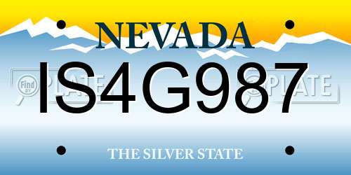 IS4G987 Nevada License Plate