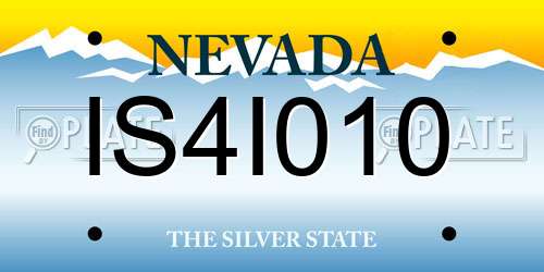 IS4I010 Nevada License Plate