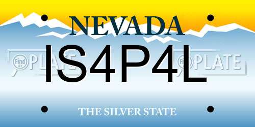 IS4P4L Nevada License Plate
