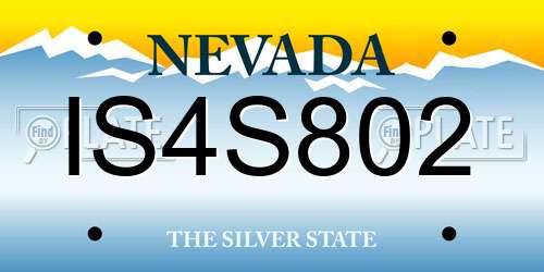 IS4S802 Nevada License Plate