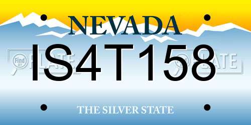 IS4T158 Nevada License Plate