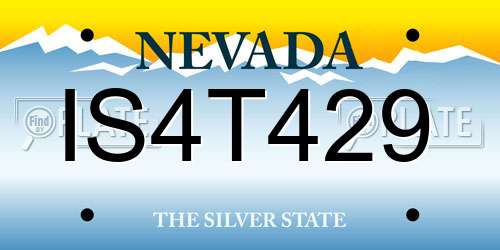 IS4T429 Nevada License Plate