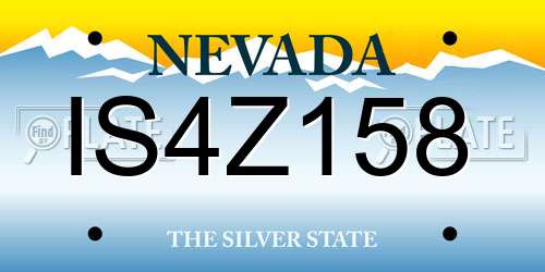 IS4Z158 Nevada License Plate