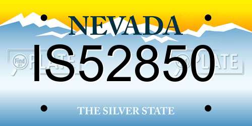 IS52850 Nevada License Plate