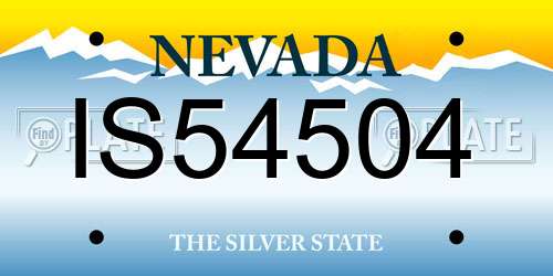 IS54504 Nevada License Plate