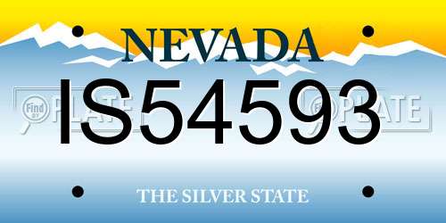 IS54593 Nevada License Plate