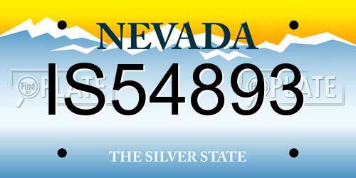 IS54893 Nevada License Plate