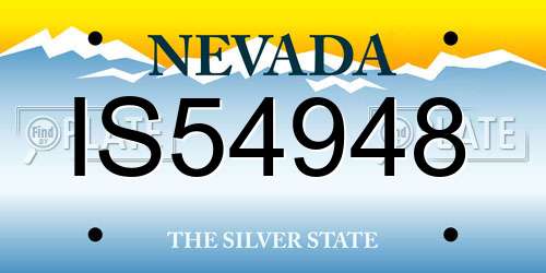 IS54948 Nevada License Plate