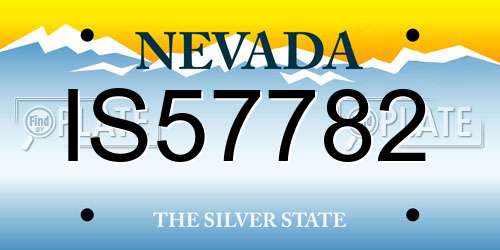 IS57782 Nevada License Plate