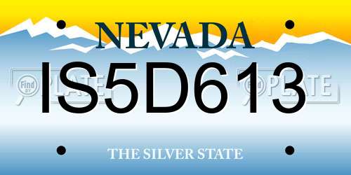 IS5D613 Nevada License Plate