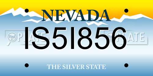 IS5I856 Nevada License Plate
