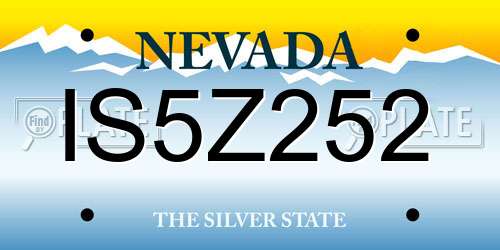 IS5Z252 Nevada License Plate