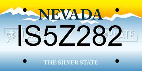 IS5Z282 Nevada License Plate
