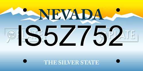 IS5Z752 Nevada License Plate
