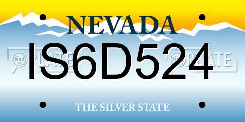 IS6D524 Nevada License Plate