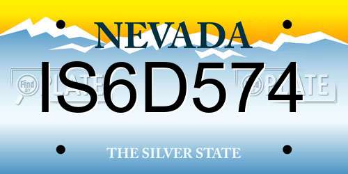 IS6D574 Nevada License Plate