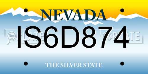 IS6D874 Nevada License Plate