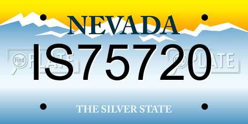 IS75720 Nevada License Plate