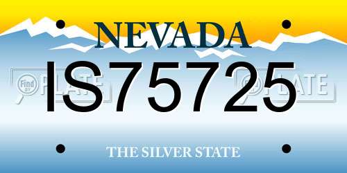 IS75725 Nevada License Plate