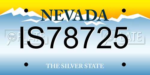 IS78725 Nevada License Plate