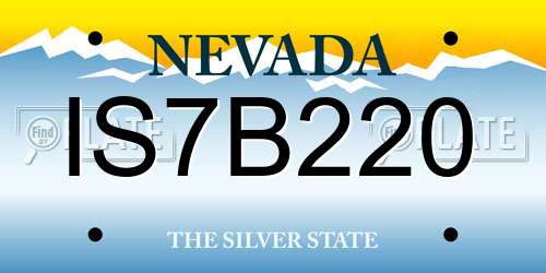 IS7B220 Nevada License Plate