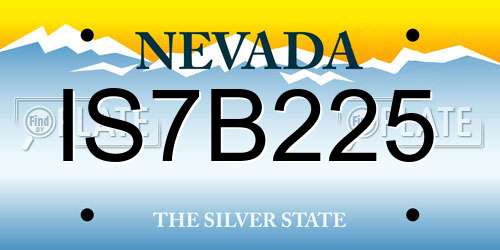 IS7B225 Nevada License Plate