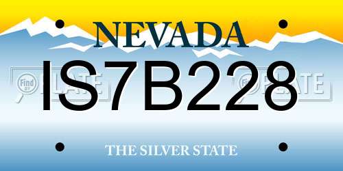 IS7B228 Nevada License Plate