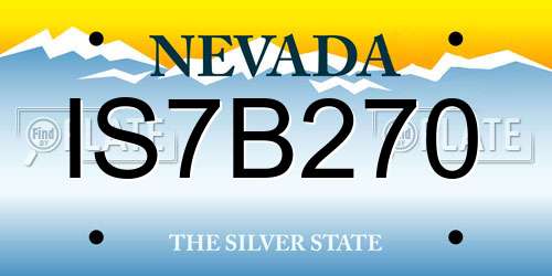 IS7B270 Nevada License Plate