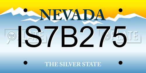 IS7B275 Nevada License Plate