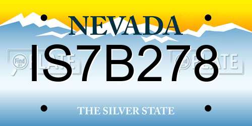 IS7B278 Nevada License Plate
