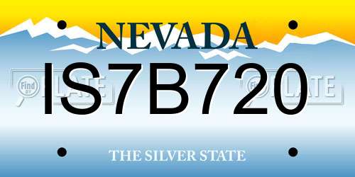 IS7B720 Nevada License Plate
