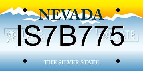 IS7B775 Nevada License Plate