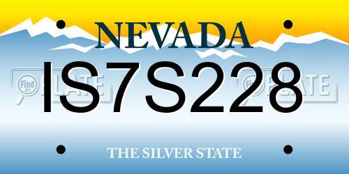 IS7S228 Nevada License Plate