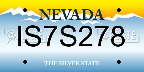 IS7S278 Nevada License Plate