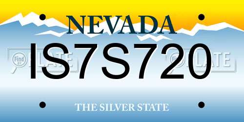 IS7S720 Nevada License Plate