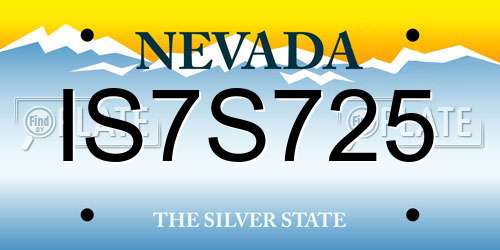 IS7S725 Nevada License Plate