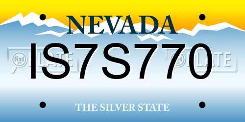 IS7S770 Nevada License Plate