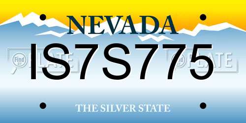IS7S775 Nevada License Plate