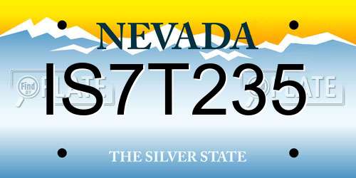 IS7T235 Nevada License Plate