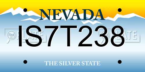 IS7T238 Nevada License Plate