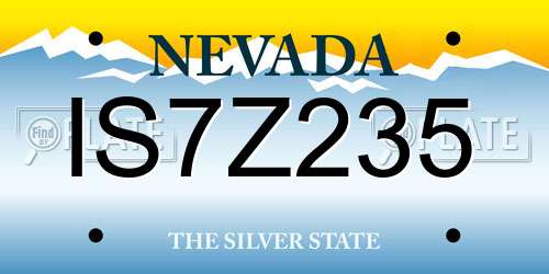 IS7Z235 Nevada License Plate