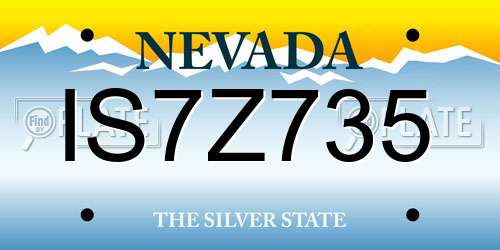IS7Z735 Nevada License Plate